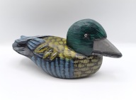 Kaczka kaczucha rzeźba z drewna vinatge ręczna praca 21cm - kolekcjonerska