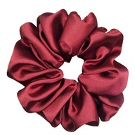 Gumka scrunchie do włosów bordowa satyna