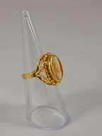 Urokliwy ZŁOTY PIERŚCIONEK Z KAMEĄ