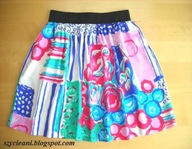 Spódnica kwiaty guma uniwersalna 36 38 40