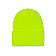 Czapka Beanie Młodzieżowa Męska Damska Żółta Neonowa Dzianinowa Uniwersalna