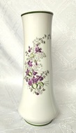 FLAKON WAZON BIAŁY W KWIATUSZKI PORCELANA ĆMIELÓW / PRL