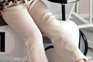 Chrisma – beżowe legginsy prążkowane dla dziewczynki, rozmiar 116 6 lat