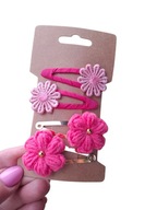 Spinki do włosów kwiatki różowe 4 szt.