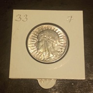 5 ZŁOTYCH / SREBRO /1933 r. / 7 / SUPER STAN