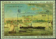 **SAO TOME & PRINCIPE BL.151 = 17E - STATKI, ŻAGLOWCE, PAROWCE