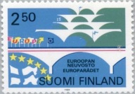 Finlandia 1989 Znaczek 1093 ** Rada Europy most flagi
