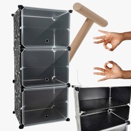 Regał modułowy na buty 40x92x31 cm czarny – Nowoczesne i funkcjonalne