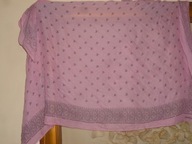 DAMSKA-CHUSTA -SZAL CALVIN KLEIN-119/112CM-LOGO LEKKI RÓZ.