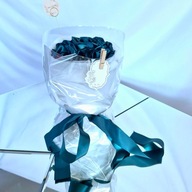 Bukiet ręcznie wykonanych satynowych róż - 8 róż, trwały prezent,Walentynki