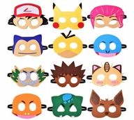 PRZEBRANIE KOSTIUM NA BAL KARNAWAŁOWY MASKA ZESTAW POKEMON URODZINY 12x