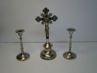 krucyfiks komplet zestaw kolędowy metalowy