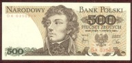 500 zł. 1982 r. ser. DA UNC b. rzadka seria - PIĘKNY !!!