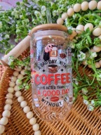 Kubek szklanka 500ml kawa mrożona a good day with coffee słomka i pokrywka