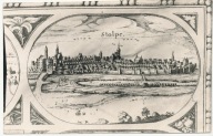 Słupsk (Stolpe) Zdjęcie wg.mapy z 1618 r.wym.14 X 9 cm.