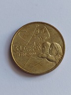 POLSKA MONETA 2 ZŁ SOLIDARNOŚĆ 1980 - 2000 ROK ŁADNY STAN