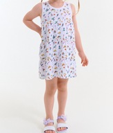 BAWEŁNIANA SUKIENKA BIAŁA W KWIATOWY PRINT W KWIATKI 98 3 LATA