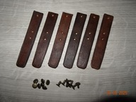 Skórzane paski do bagnetów i tasaków brązowe z nitami , 6 sztuk .