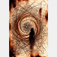 Zapis w kreskach i cieniu kobiety szkic obraz na płótnie 55x80 abstrakcja