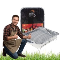 GRILL TURYSTYCZNY JEDNORAZOWY KOMPLETNY TACKA PODPAŁKA BBQ PIKNIK