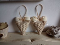 KORONKOWE SERCA DUŻE ZAWIESZKI BAWEŁNA KOMPLET 2 SZTUKI