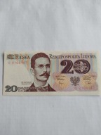 Banknot 20 zł 1982 seria G 8108187 UNC