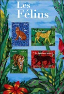 Francja 2025 Znaczki Blok ** zwierzęta dzikie koty tygrys ryś pantera