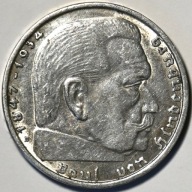 Niemcy, III Rzesza. 2 marki Hindenburg 1938 B - Srebro