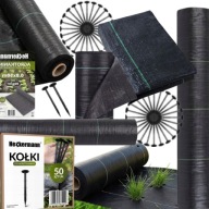 AGROWŁÓKNINA 90 g/m² NA CHWASTY 0,8 x 50 m + 50 KOŁKÓW MONTAŻOWYCH – MOCNA