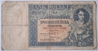 Banknot II RP 20 zł 1931 rok SERIA: AN