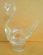 Łabędź ze szkła 29 cm, bomboniera, przezroczysty