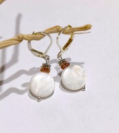 Kolczyki z naturalną masą perłową srebro 925