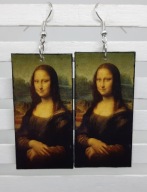 Kolczyki Mona Lisa - da Vinci decoupage, obraz, grafika Handmade