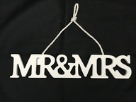 Drewniany napis MR&MRS litery do zawieszenia