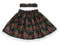 Spódnica + opaska folk góralska czarna 5-9 lat