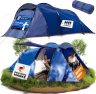 NAMIOT 4-OSOBOWY TUNELOWY RODZINNY WODOODPORNY 3000mm Z MARKIZĄ Z DASZKIEM