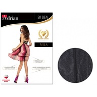 ADRIAN Miła rajstopy wzorzyste SZEW 20den czarny Nero rozmiar 2 NOWE