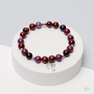 Unikatowa Bransoletka z Kamieni Naturalnych Sugilit i srebra 925