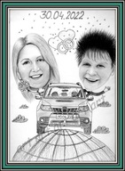 Karykatura portret ze zdjęcia prezent na ślub PROMOCJA