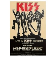 „KISS – Live in Concert” – Vintage Plakat Koncertowy z Lat 70.