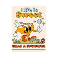 "Life Is Sweet" – Minimalistyczny Plakat Śniadaniowy