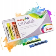 kredki Pastele olejne Pentel PHN mix 12 kolorów