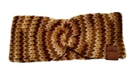 Brązowo-beżowa opaska na głowę, wegańska, handmade, unikat