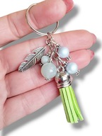 050A Oryginalny BRELOK do kluczy, do torebki Agat Perełki Amazonit