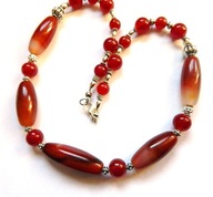 Pomarańczowe agaty, elegancki naszyjnik z agatami