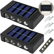 2x Lampa solarna ścienna słoneczna zewnętrzna elewacyjna 8 LED czujnik