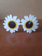 Okulary plastikowe urodzinowe imprezowe - kwiatki stokrotki