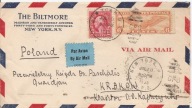 U.S.POSTAGE -koperta -air mail -do KRAKÓW KLASZTOR KAPUCYNÓW -obieg 1935 r