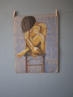 Obraz pastelami - akt damski