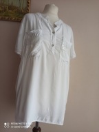 WŁOSKA KOSZULA z kieszeniami stójka cekinki 38/40